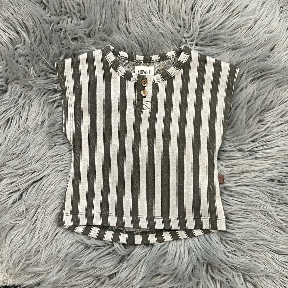 KIDWILD Organics Striped Boxy Tee Tank Top Size 3-6 Month